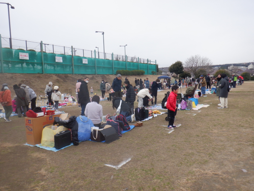 フリマと消防訓練開催